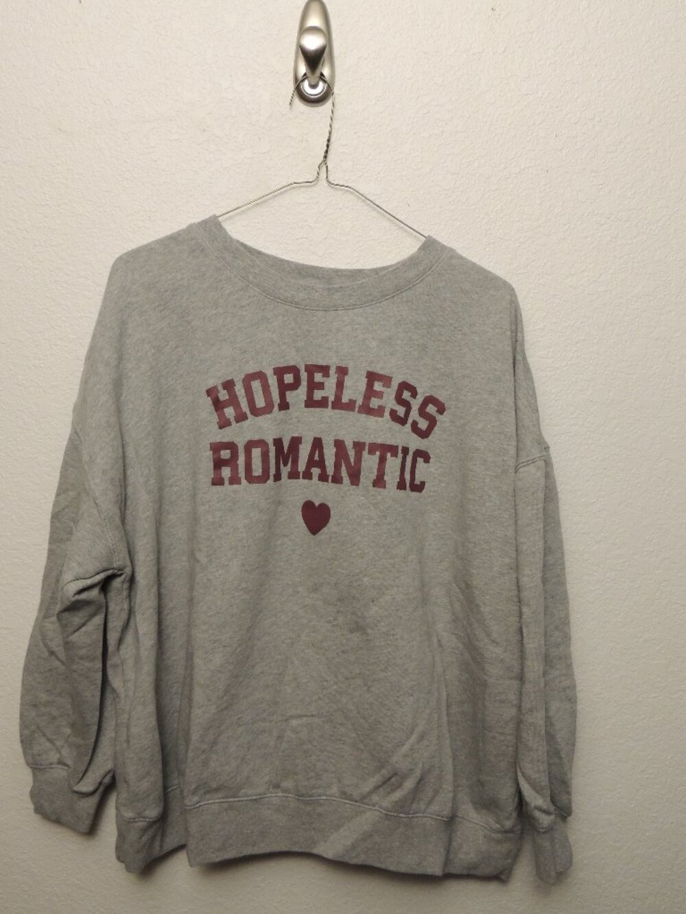 Old Navy Hopeless Romantic Oversized SoComfy Tunic Sweatshirt Grey L